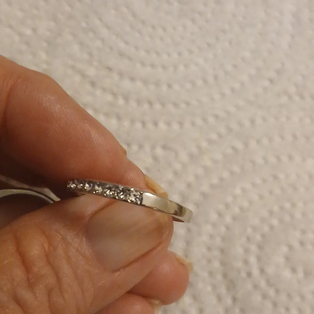925 STERLING SILVER, White Sapphire WEDDING SET. Size 9 - Picture 7 of 9